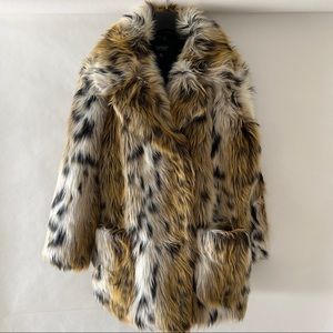 🔥 Burning Man 🔥 Topshop Faux-Fur Animal Print Coat